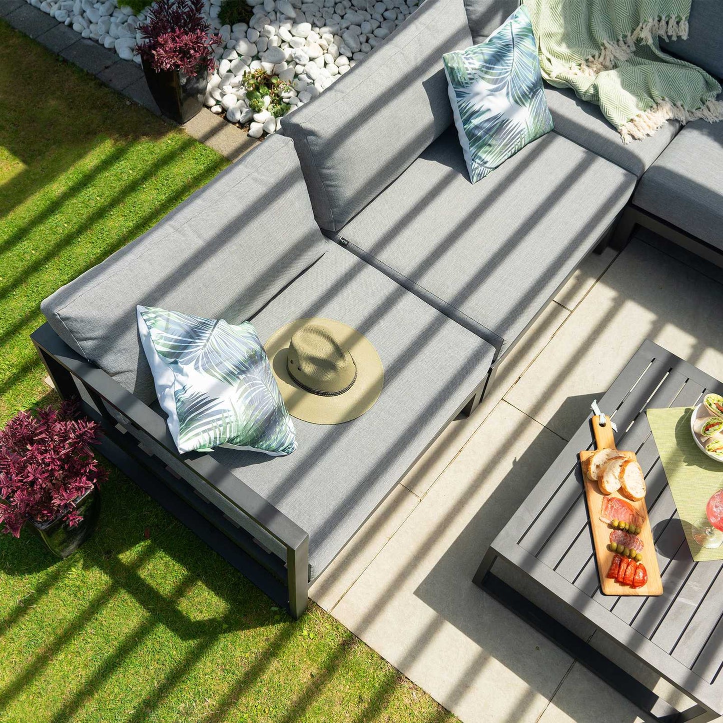 Nova - Titan Freestanding Aluminium Pergola - 3m x 3m Square - Grey