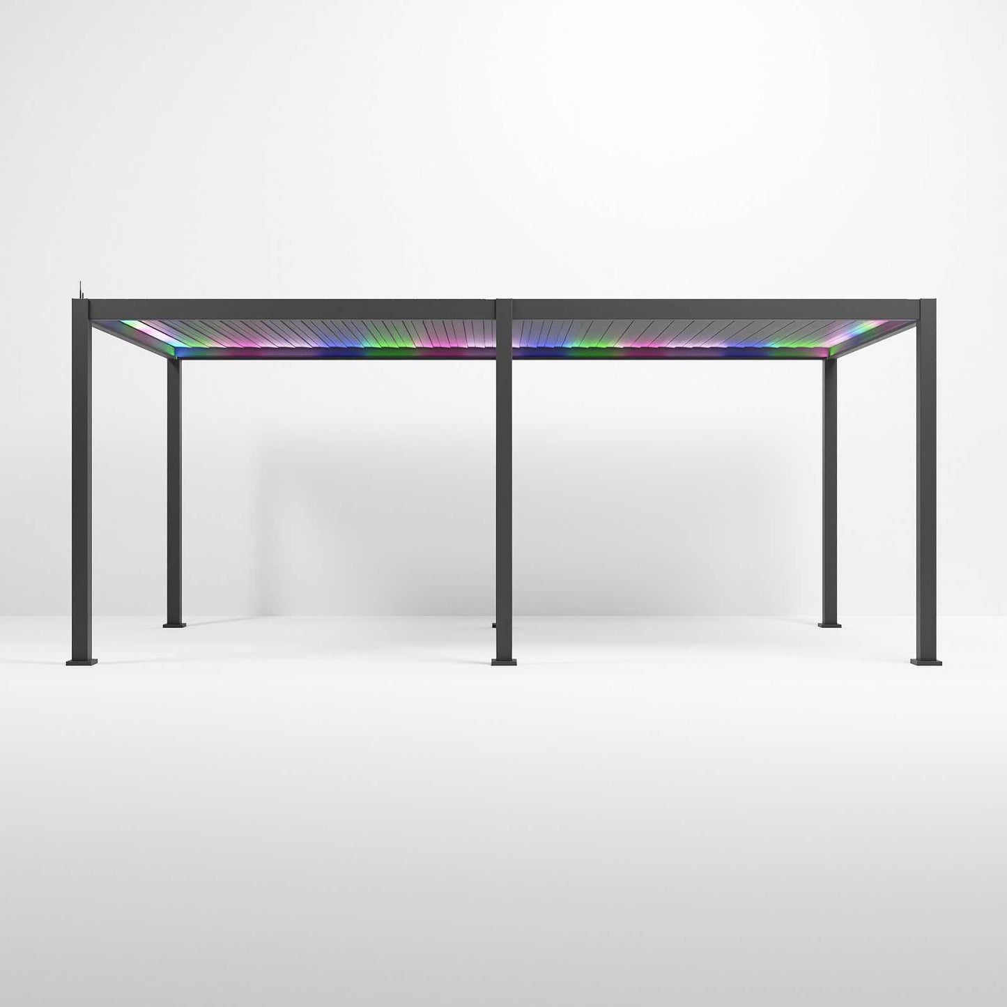 Nova - Titan LED Freestanding Aluminium Pergola - 6m x 3m Rectangular - Grey