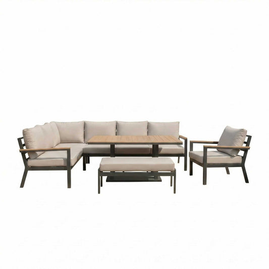 Nova - Heidi Left Hand Corner Sofa Lounge Dining Set with Rectangular Rising Table