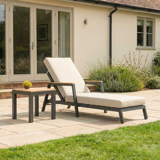 Nova - Heidi Sun Lounger Set of 2 with Square Side Table