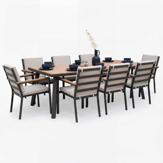 Nova - Heidi 8 Seat Dining Set - 2.2 x 1.0m Rectangular Table