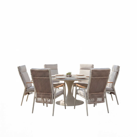Nova - Hayden 6 Seat Reclining Dining Set - 1.6m Round Table