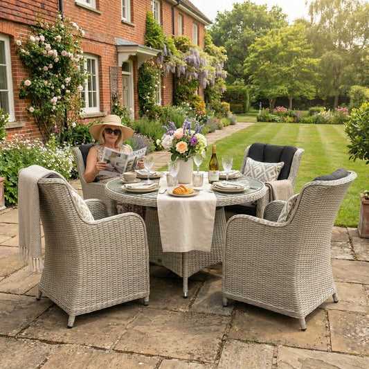 Nova - Avery 4 Seat Dining Set - 1.2m Round Table - Ash Grey