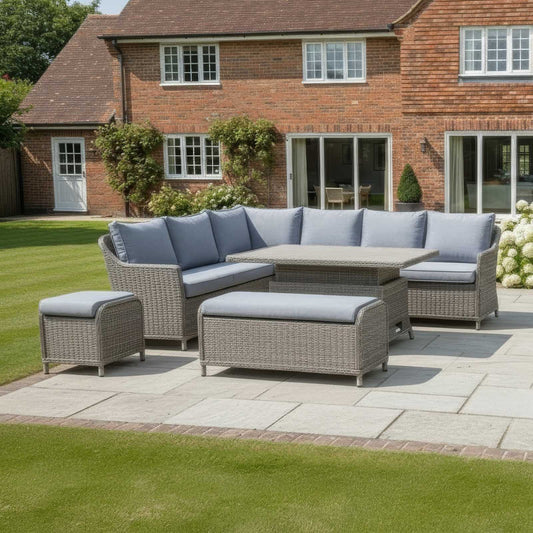 Nova - Ivy Left Hand Corner Sofa Lounge Dining Set with Rectangular Rise & Fall Table