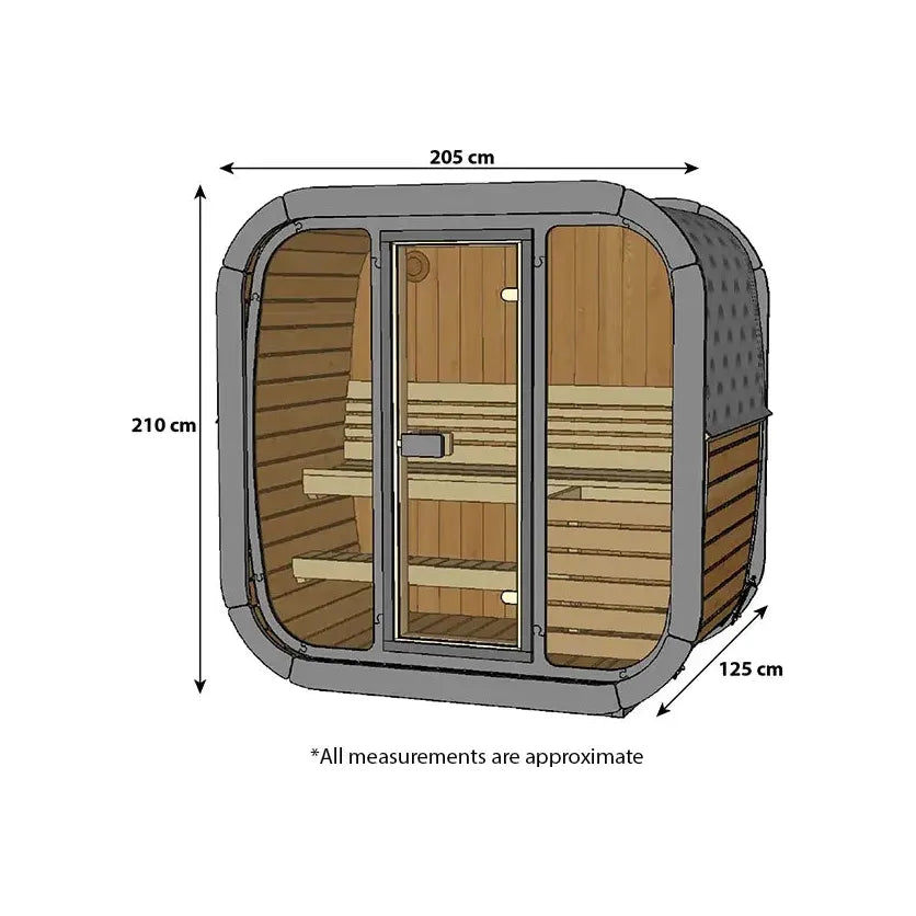 ThermoZen S Outdoor Sauna - 3 Person