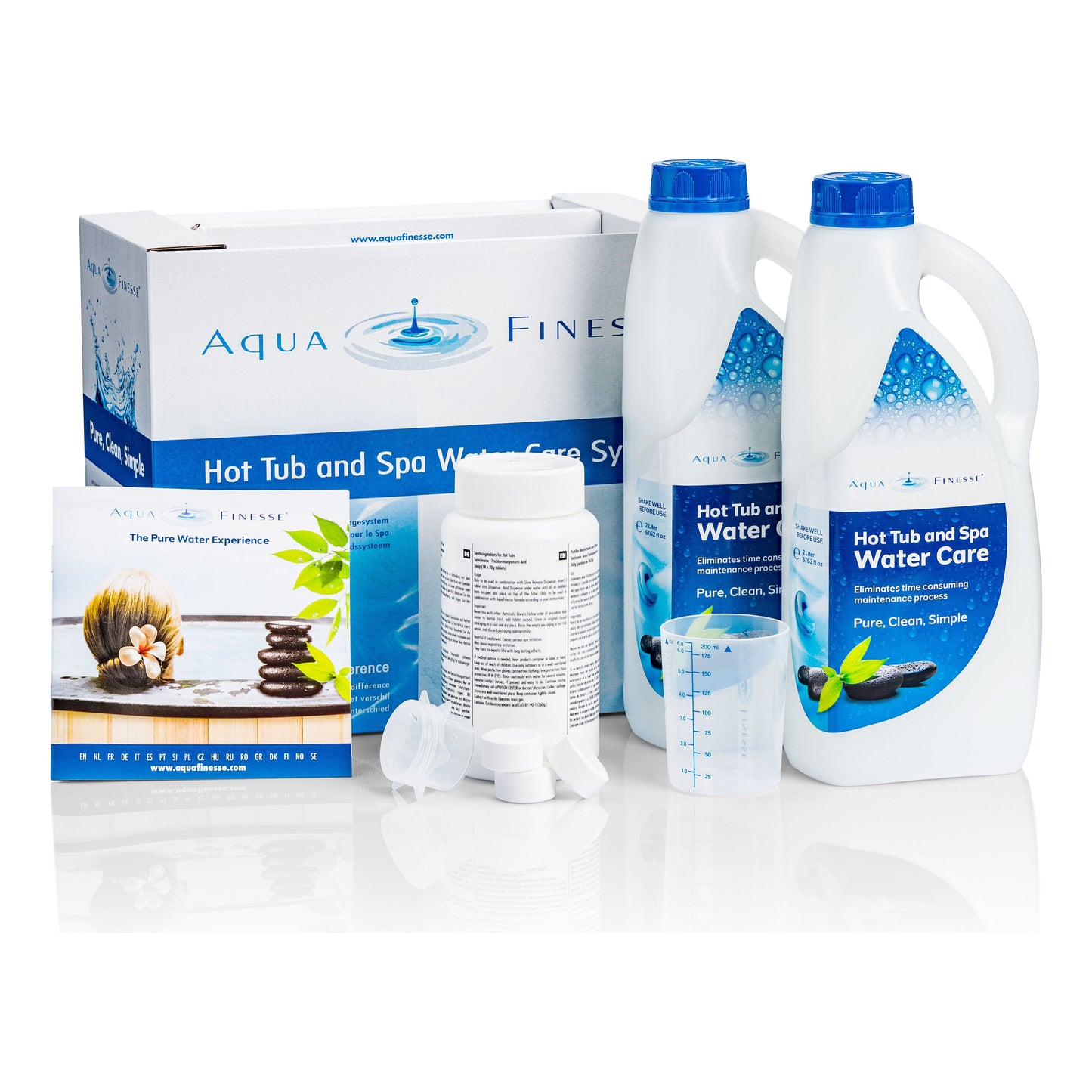 DELUXE Aquafinesse Hot Tub & Spa Water Care System Kit  - 3 Month Kit For Effortless Spa Care