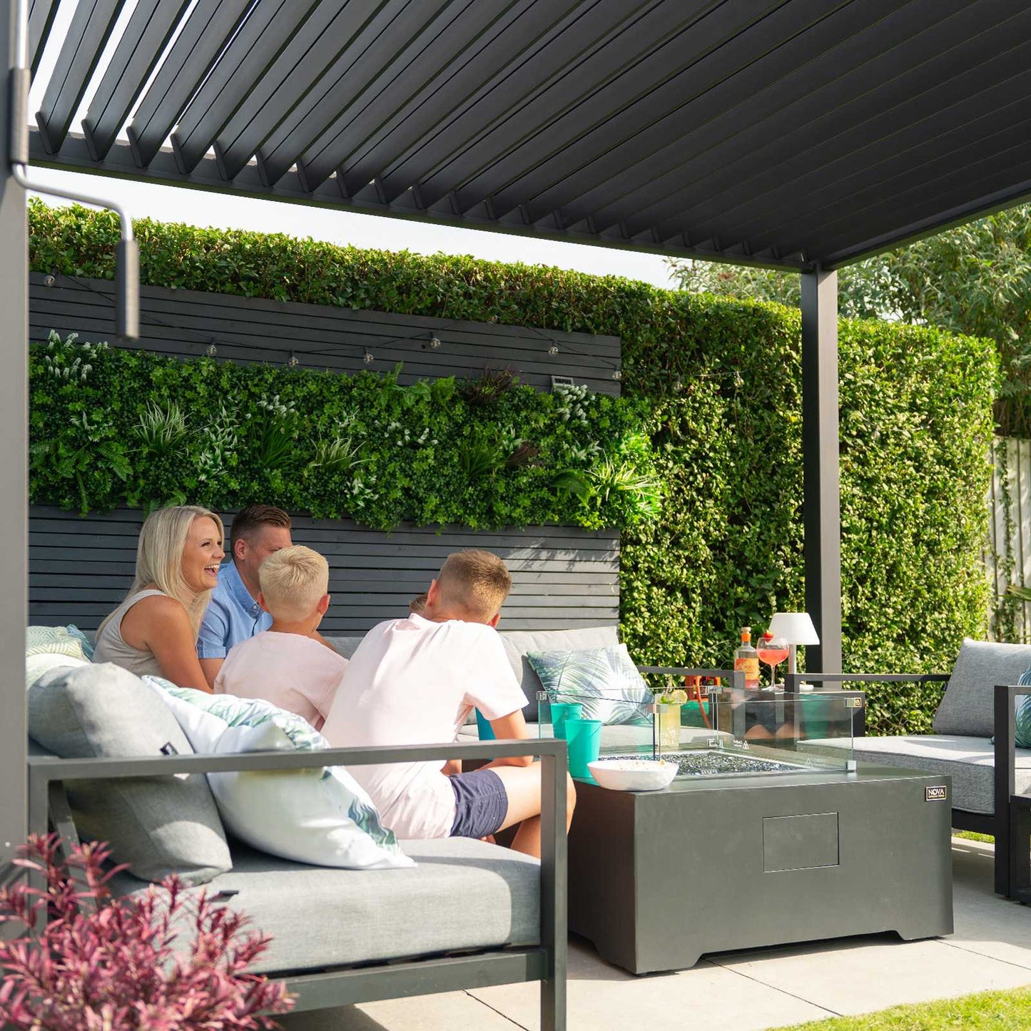 Nova - Titan Freestanding Aluminium Pergola - 3m x 3m Square - Grey