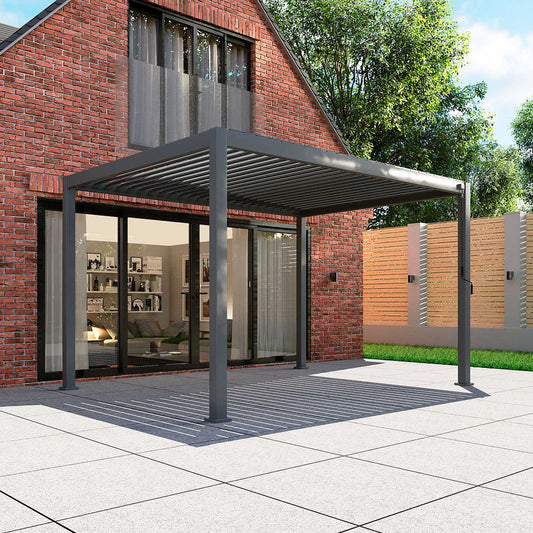 Nova - Titan Freestanding Aluminium Pergola - 3.6m x 3m Rectangular - Grey