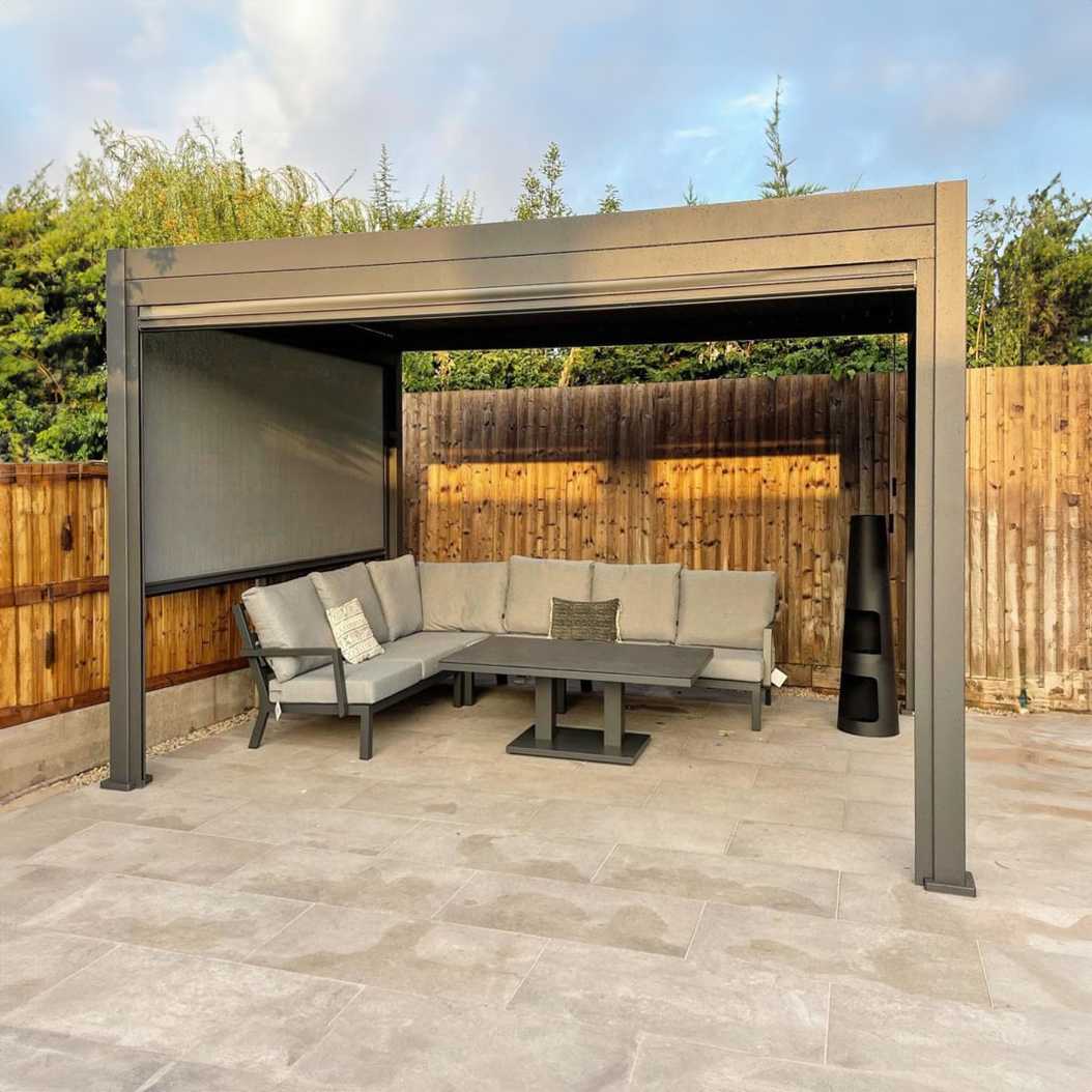 Nova - Titan Freestanding Aluminium Pergola - 4m x 3m Rectangular - Grey