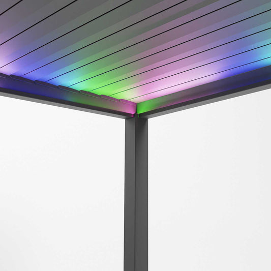 Nova - Titan LED Freestanding Aluminium Pergola - 4m x 3m Rectangular - Grey