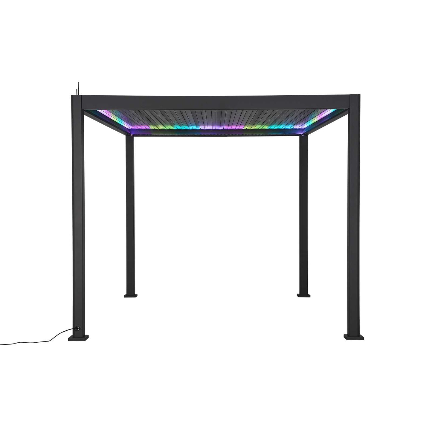Nova - Titan LED Freestanding Aluminium Pergola - 4m x 3m Rectangular - Grey