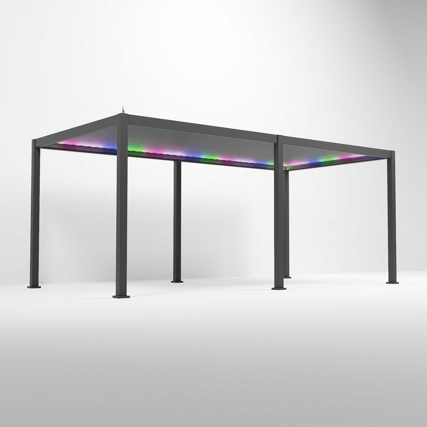 Nova - Titan LED Freestanding Aluminium Pergola - 6m x 3m Rectangular - Grey