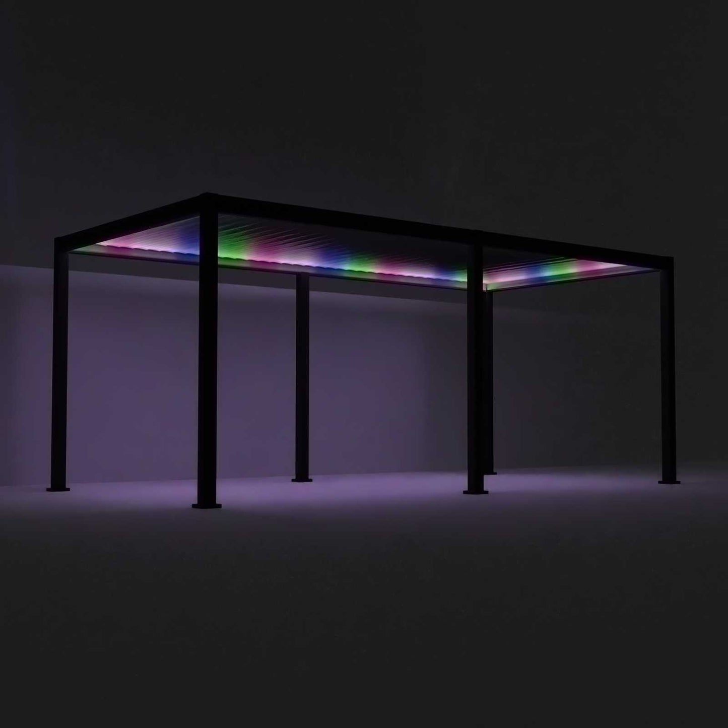 Nova - Titan LED Freestanding Aluminium Pergola - 6m x 3m Rectangular - Grey