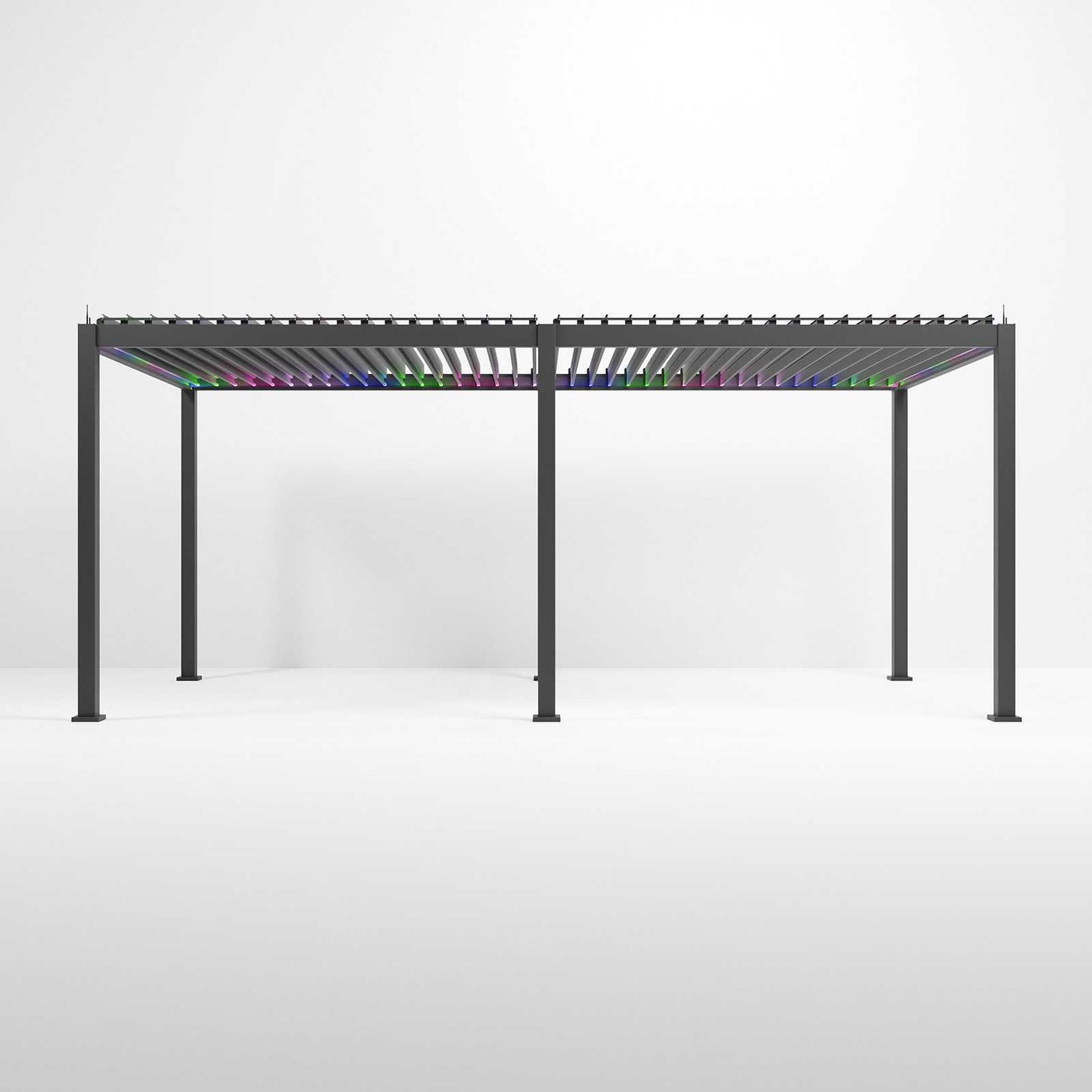 Nova - Titan LED Freestanding Aluminium Pergola - 6m x 3m Rectangular - Grey