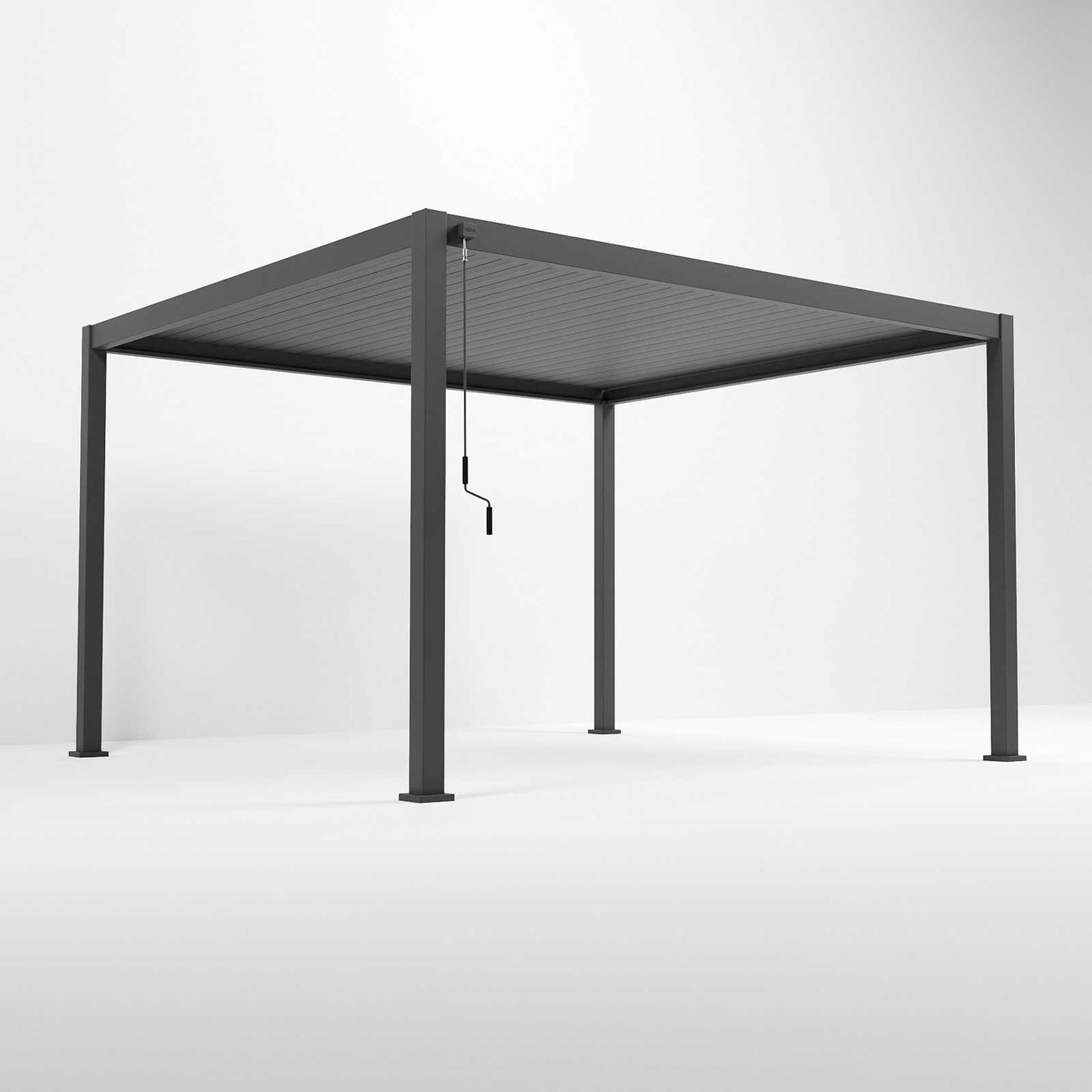 Nova - Titan Freestanding Aluminium Pergola - 4m x 3.6m Rectangular - Grey