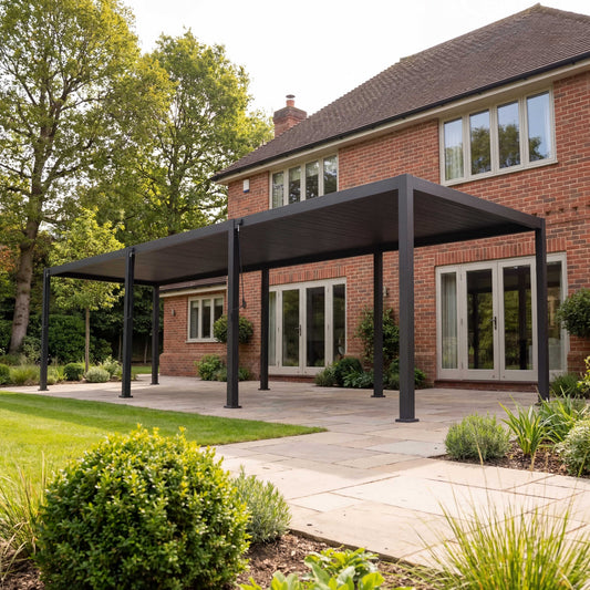 Nova - Titan Freestanding Aluminium Pergola - 9.0m x 3.0m Rectangular - Grey