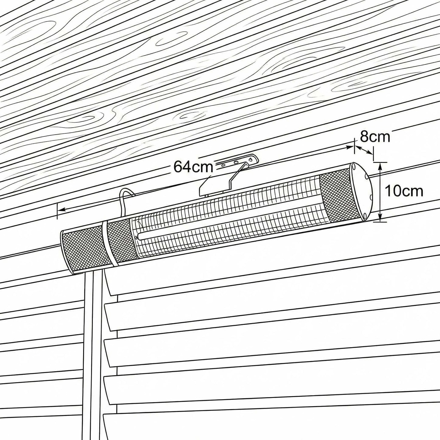 Nova Hestia Beam-Mounted Pergola Heater With Remote