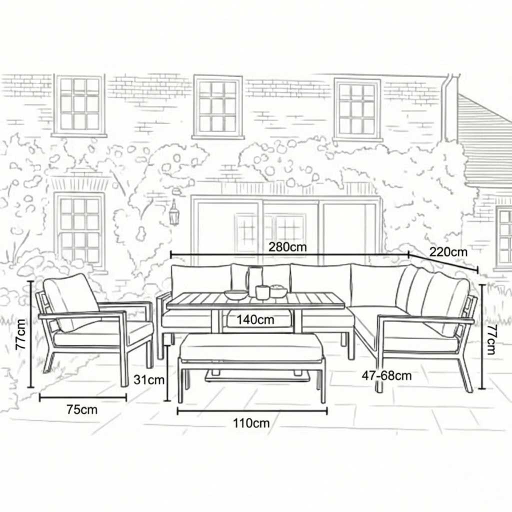 Nova - Heidi Right Hand Corner Sofa Lounge Dining Set with Rectangular Rising Table