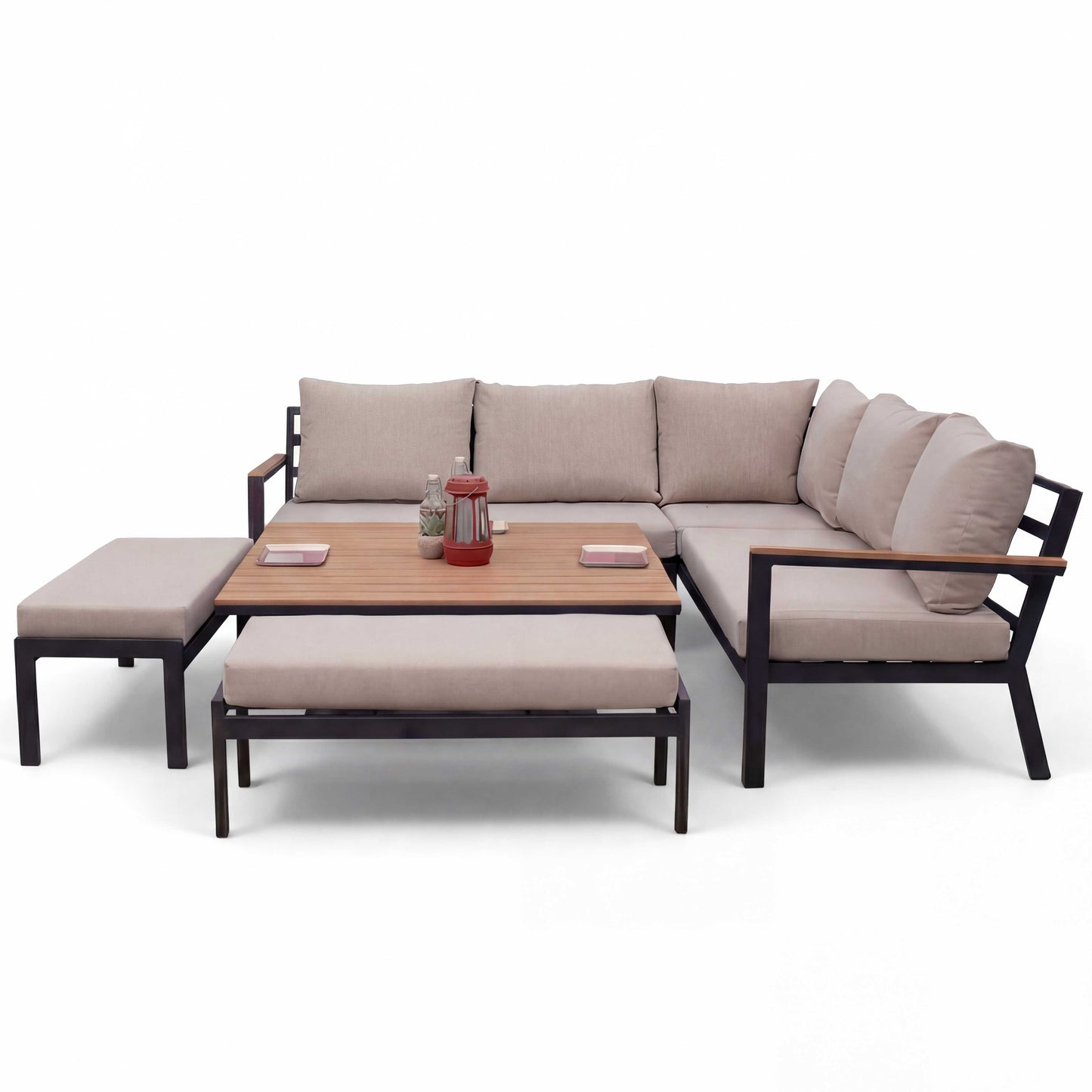 Nova - Heidi Deluxe Corner Sofa Lounge Dining Set with Square Rising Table