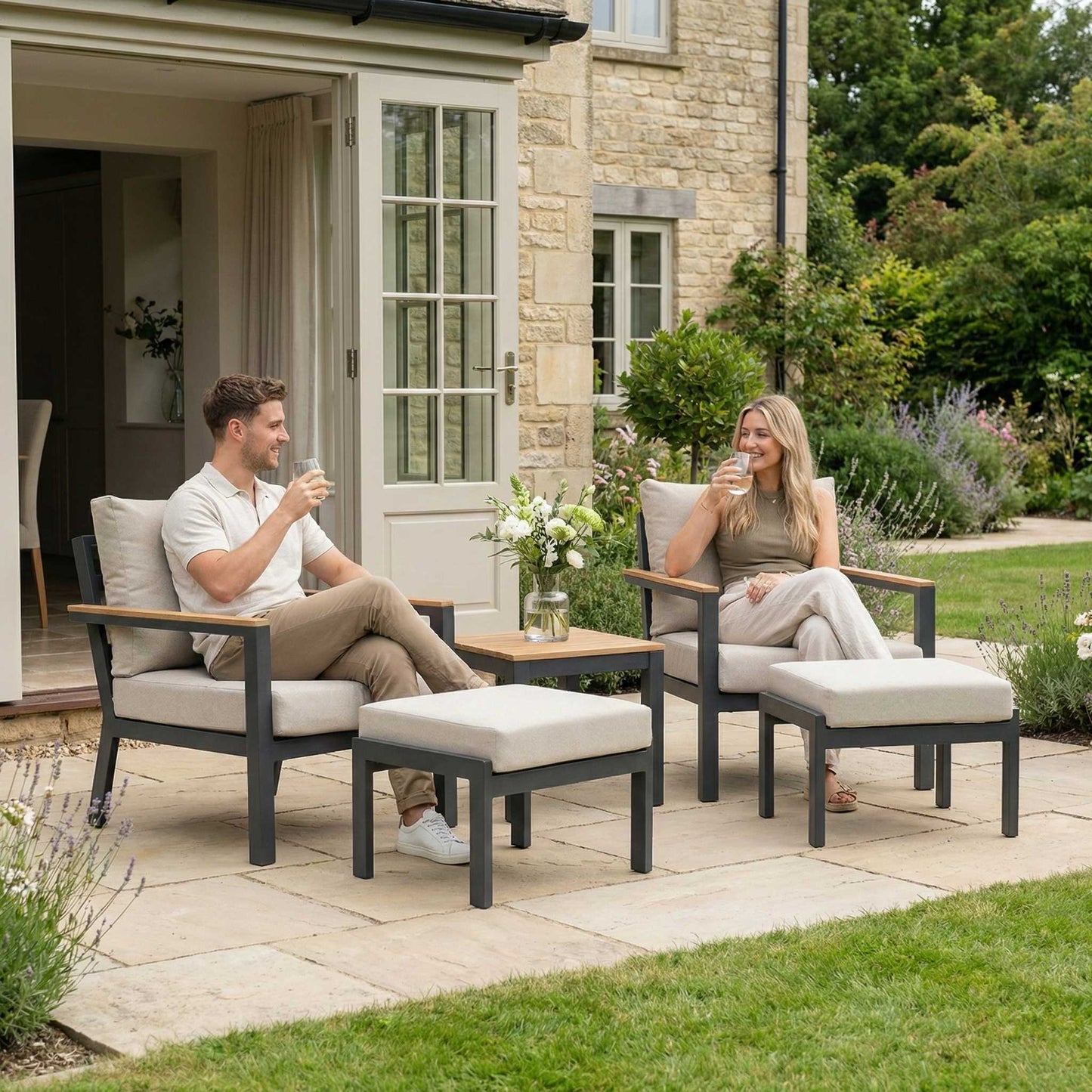 Nova - Heidi 5pc Lounging Set with Square Side Table