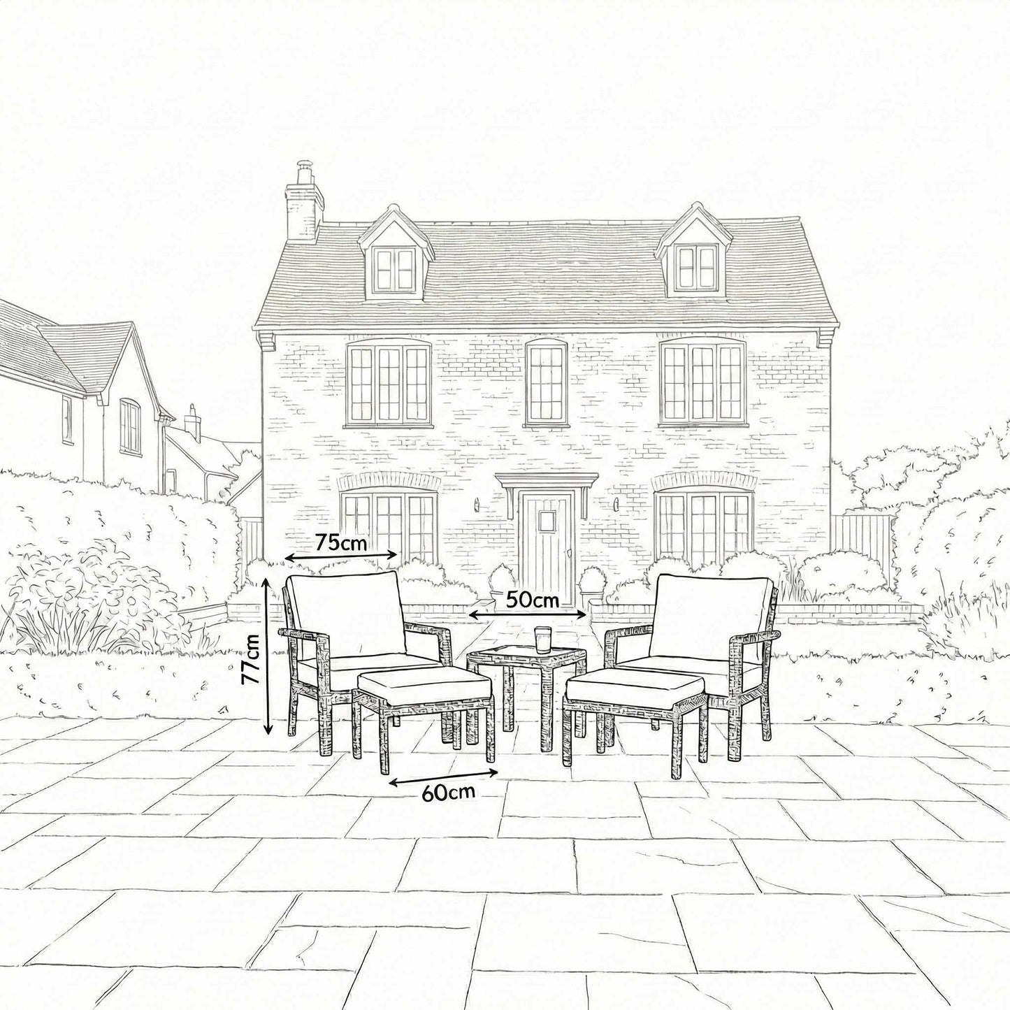 Nova - Heidi 5pc Lounging Set with Square Side Table