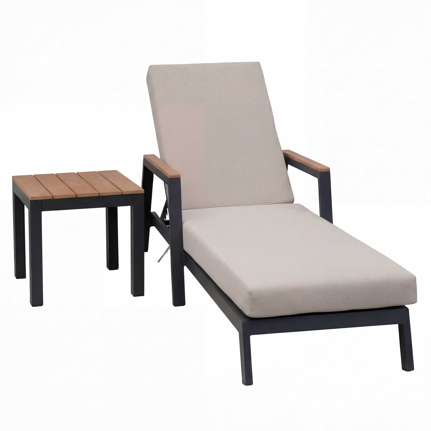 Nova - Heidi Sun Lounger Set of 2 with Square Side Table