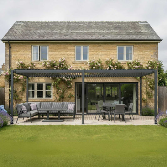 Nova - Phoenix L-Shaped Corner Sofa Lounge Dining Set with Rectangular Rising Table