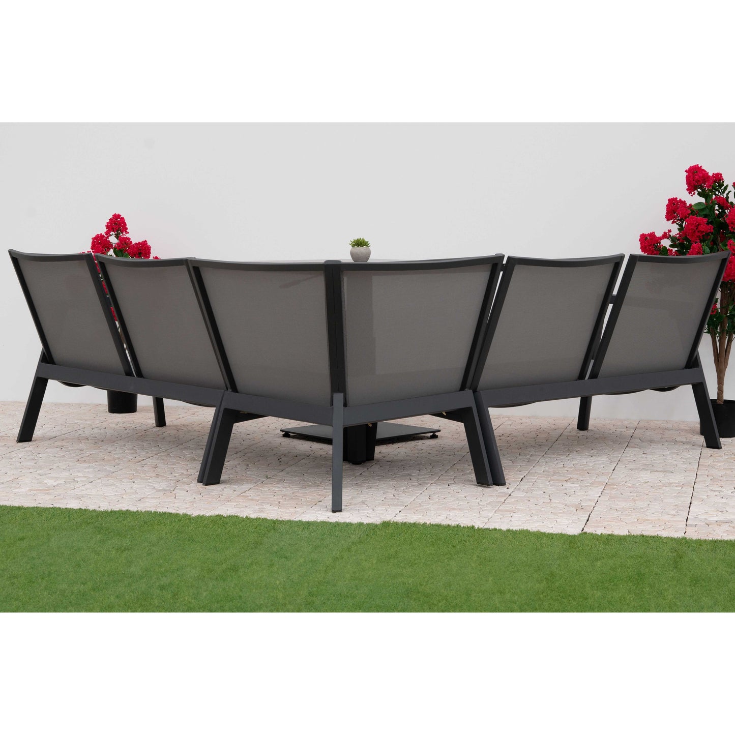 Nova - Zara L-Shaped Corner Sofa Lounge Dining Set with Rectangular Extending Rising Table