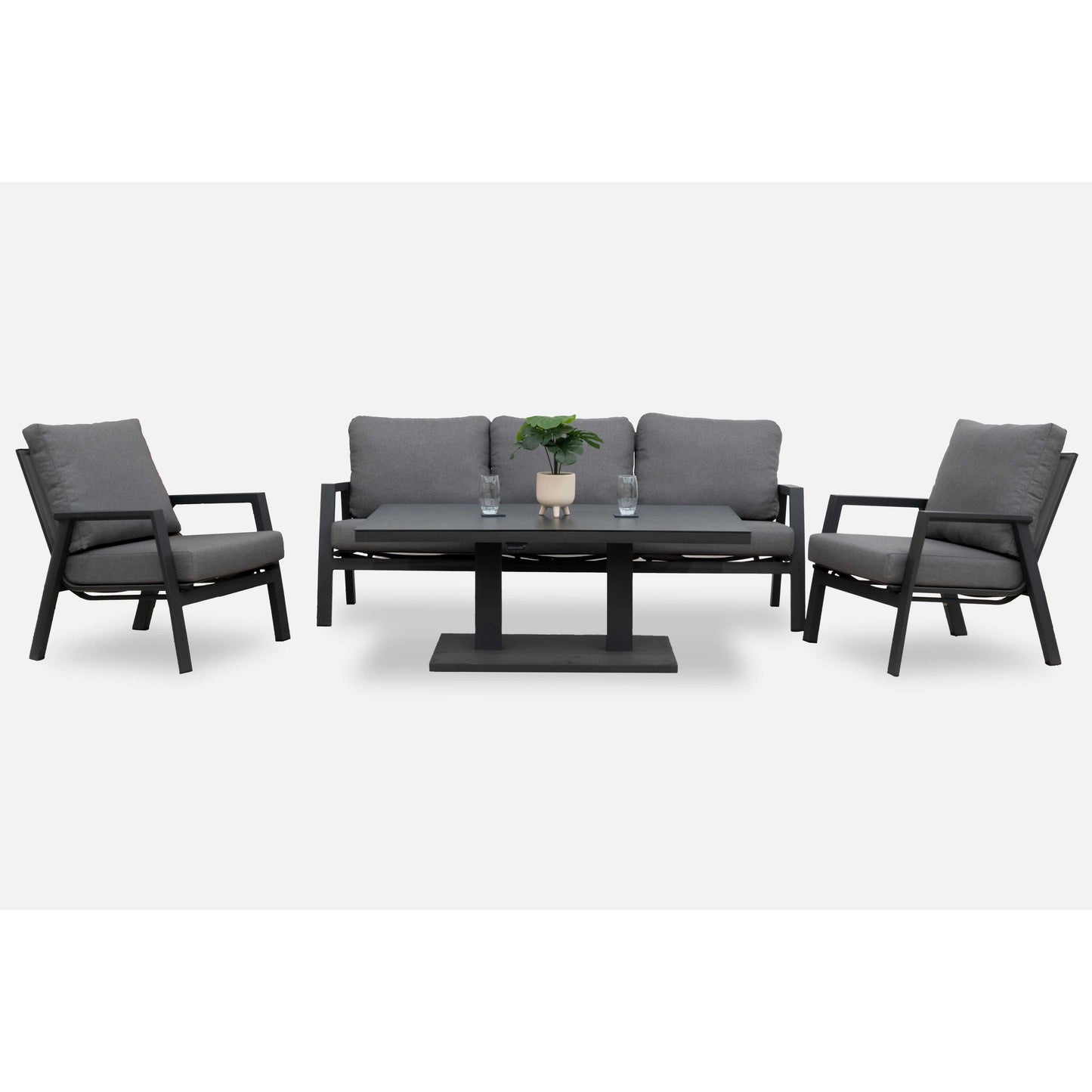 Nova - Zara 3 Seater Sofa Lounge Dining Set with Rectangular Rising Table