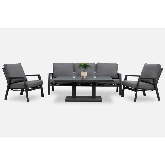 Nova - Zara 3 Seater Sofa Lounge Dining Set with Rectangular Rising Table