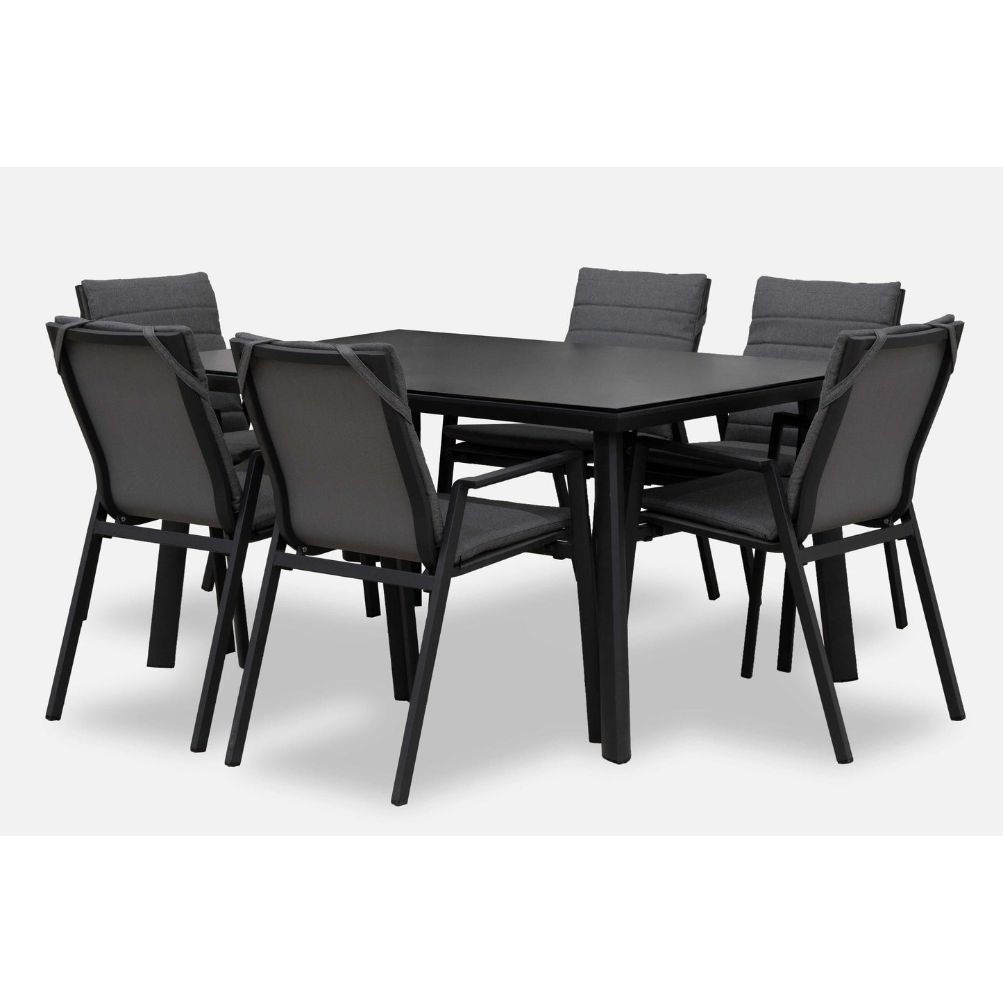 Nova - Zara 6 Seat Dining Set - 1.5*1.0m Rectangular Table - Grey