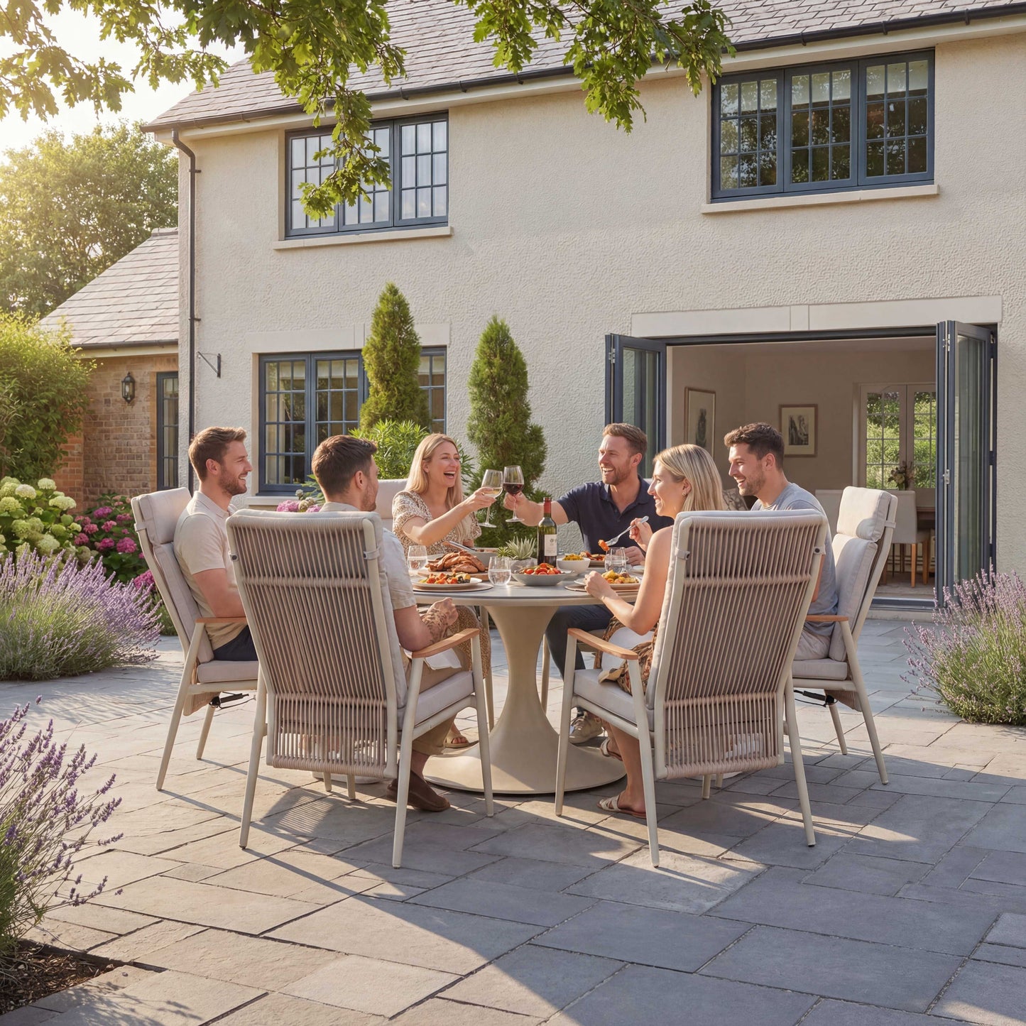 Nova - Hayden 6 Seat Reclining Dining Set - 1.6m Round Table