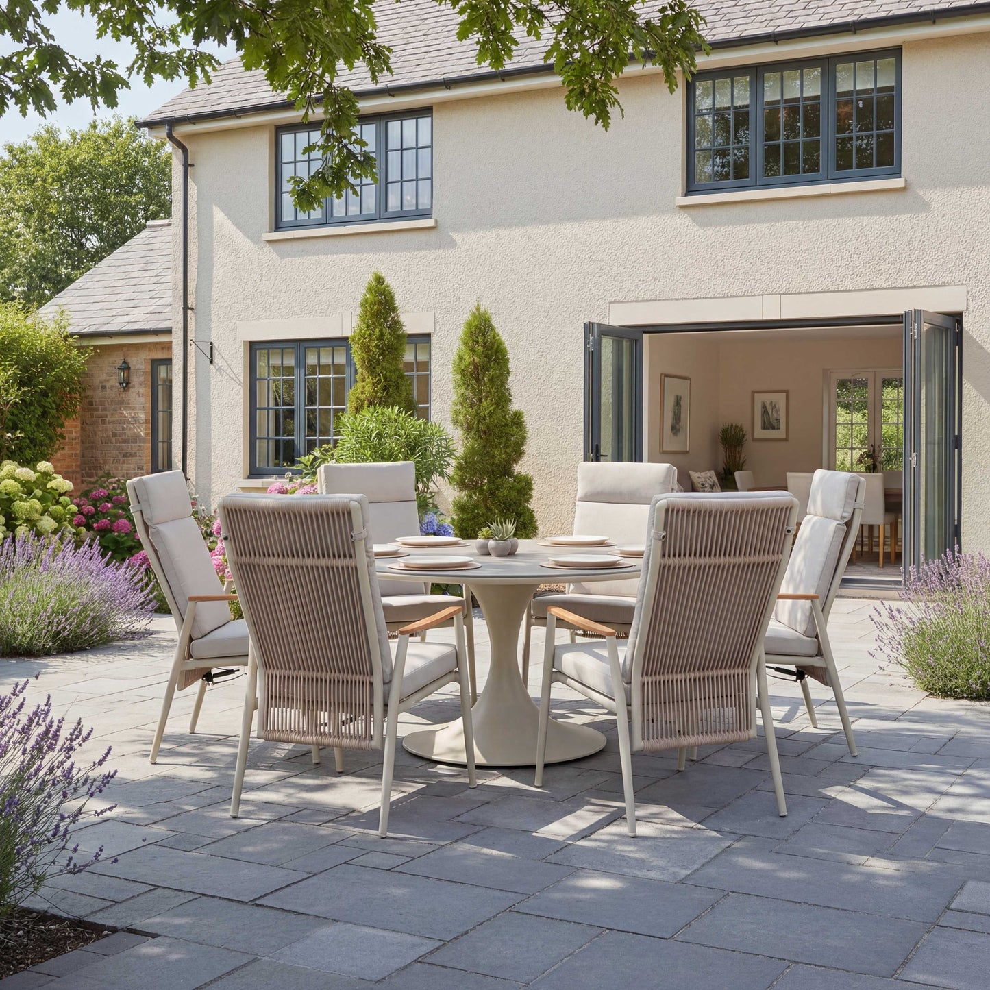 Nova - Hayden 6 Seat Reclining Dining Set - 1.6m Round Table