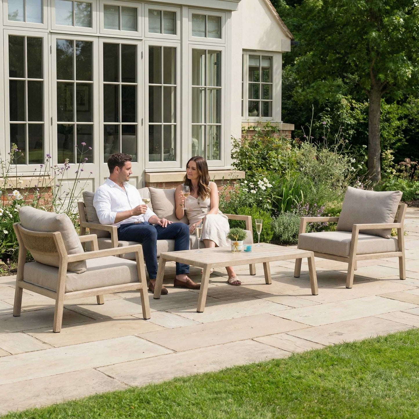 Nova - Eleanor 2 Seater Sofa Lounging Set with Rectangular Coffee Table