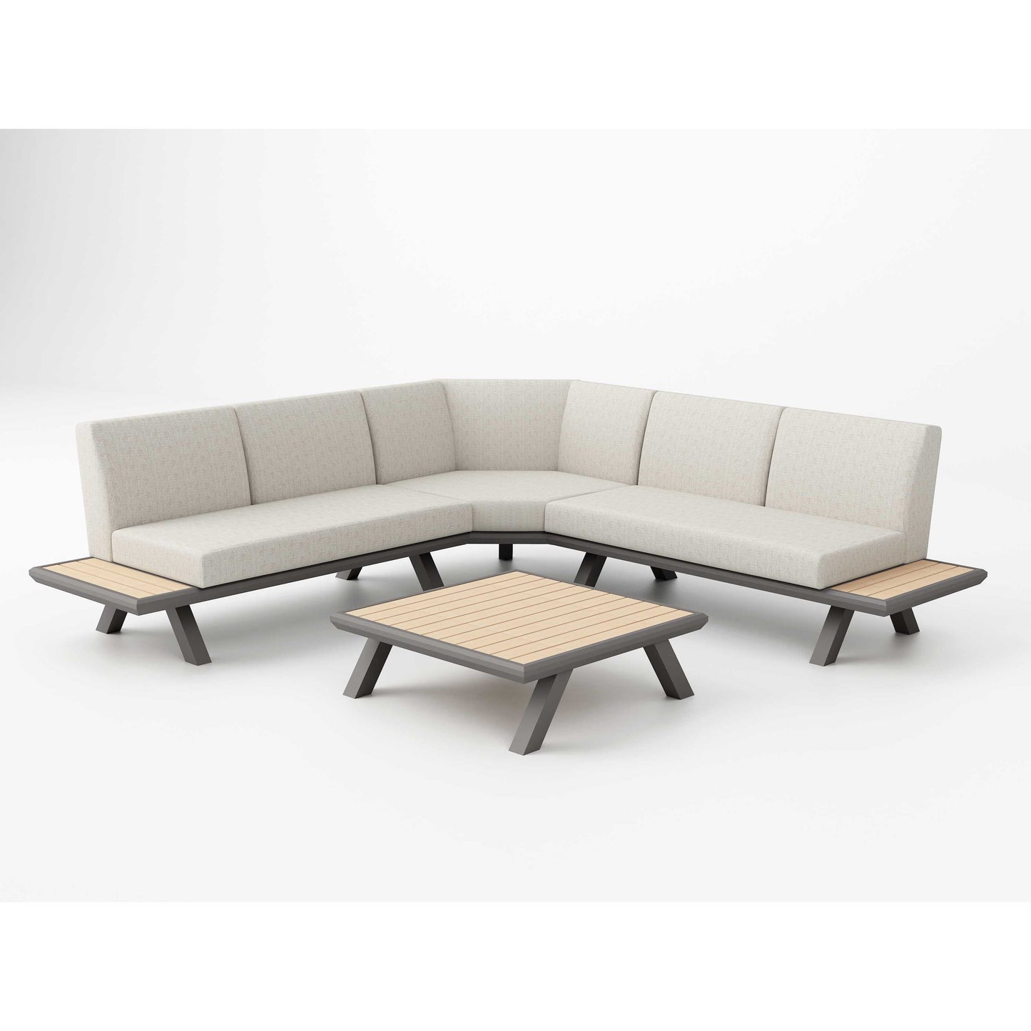 Nova - Hunter Angled Platform Corner Sofa Lounging Set with Square Coffee Table