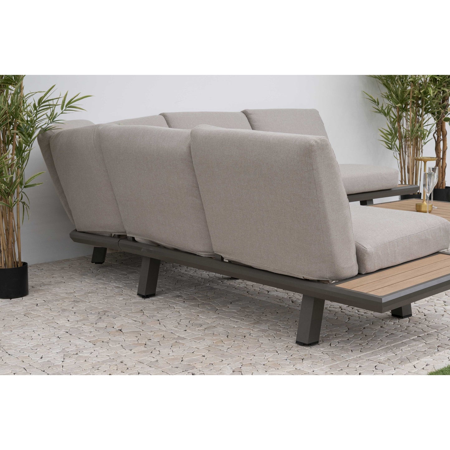 Nova - Hunter Angled Platform Corner Sofa Lounging Set with Square Coffee Table