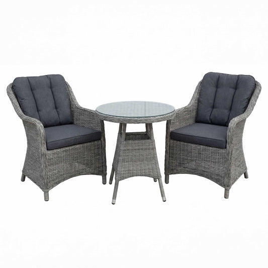Nova - Avery 2 Seat Bistro Set - 0.7m Round Table - Ash Grey