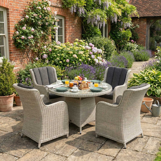 Nova - Avery 4 Seat Dining Set - 1.2m Round Table - Ash Grey