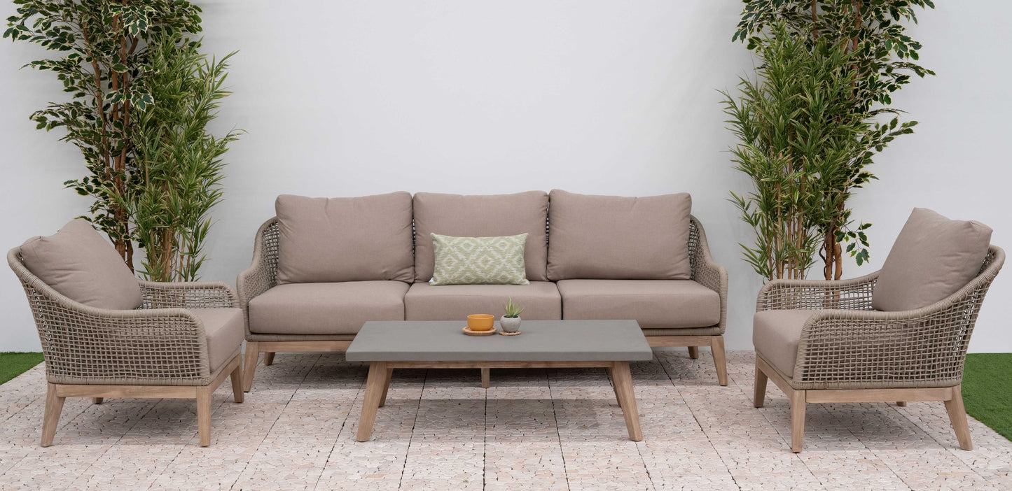 Nova - Summer 3 Seater Sofa Lounging Set with Rectangular Coffee Table