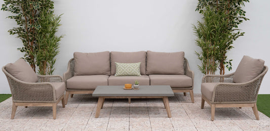 Nova - Summer 3 Seater Sofa Lounging Set with Rectangular Coffee Table