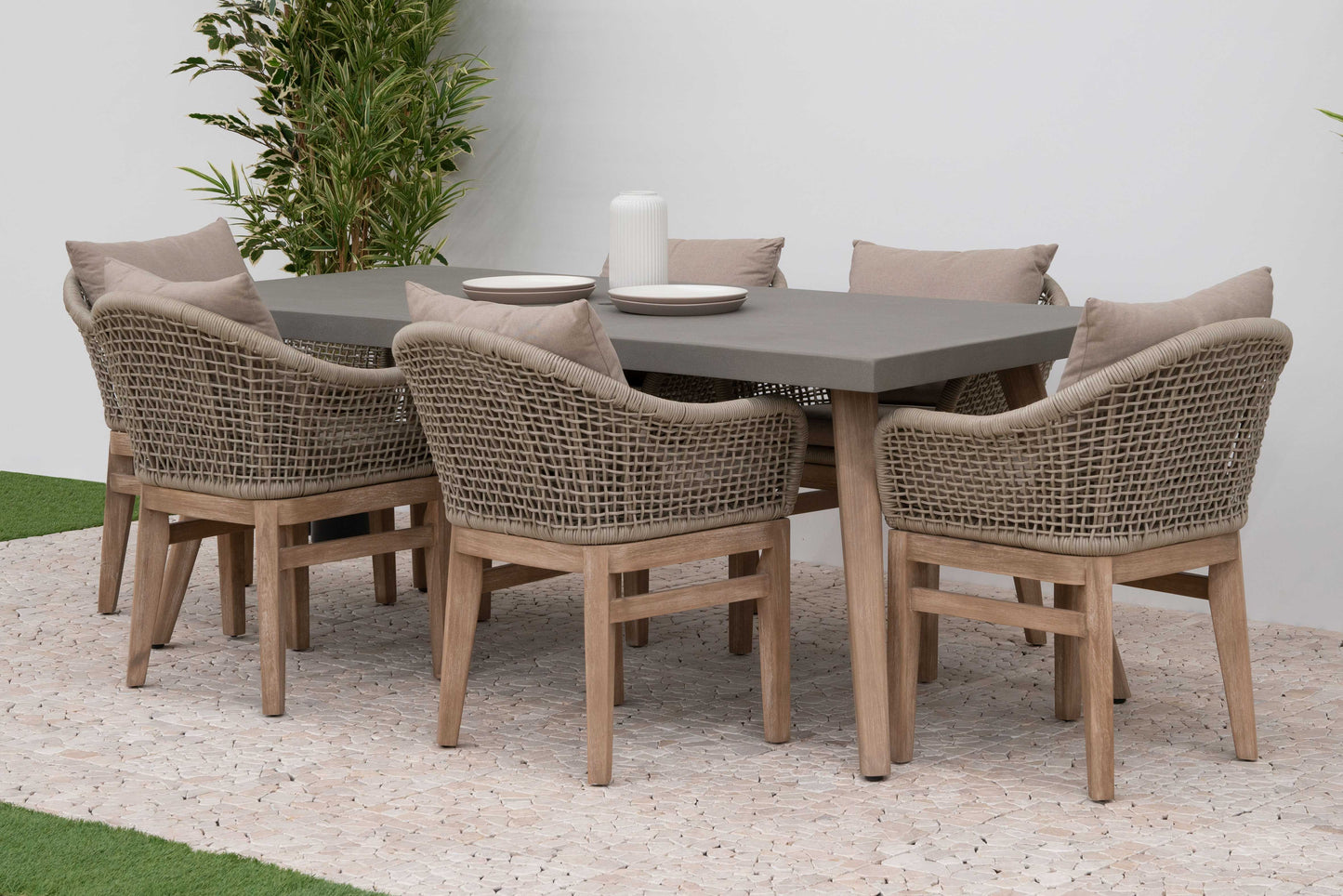 Nova - Summer 6 Seat Dining Set - 2.0m x 0.9m Rectangular Table