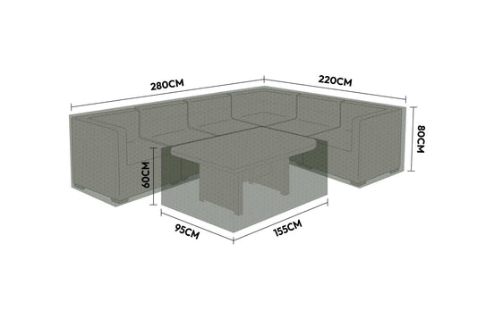 Protex - Cover Pack for Large Right Corner Sofa Dining Set