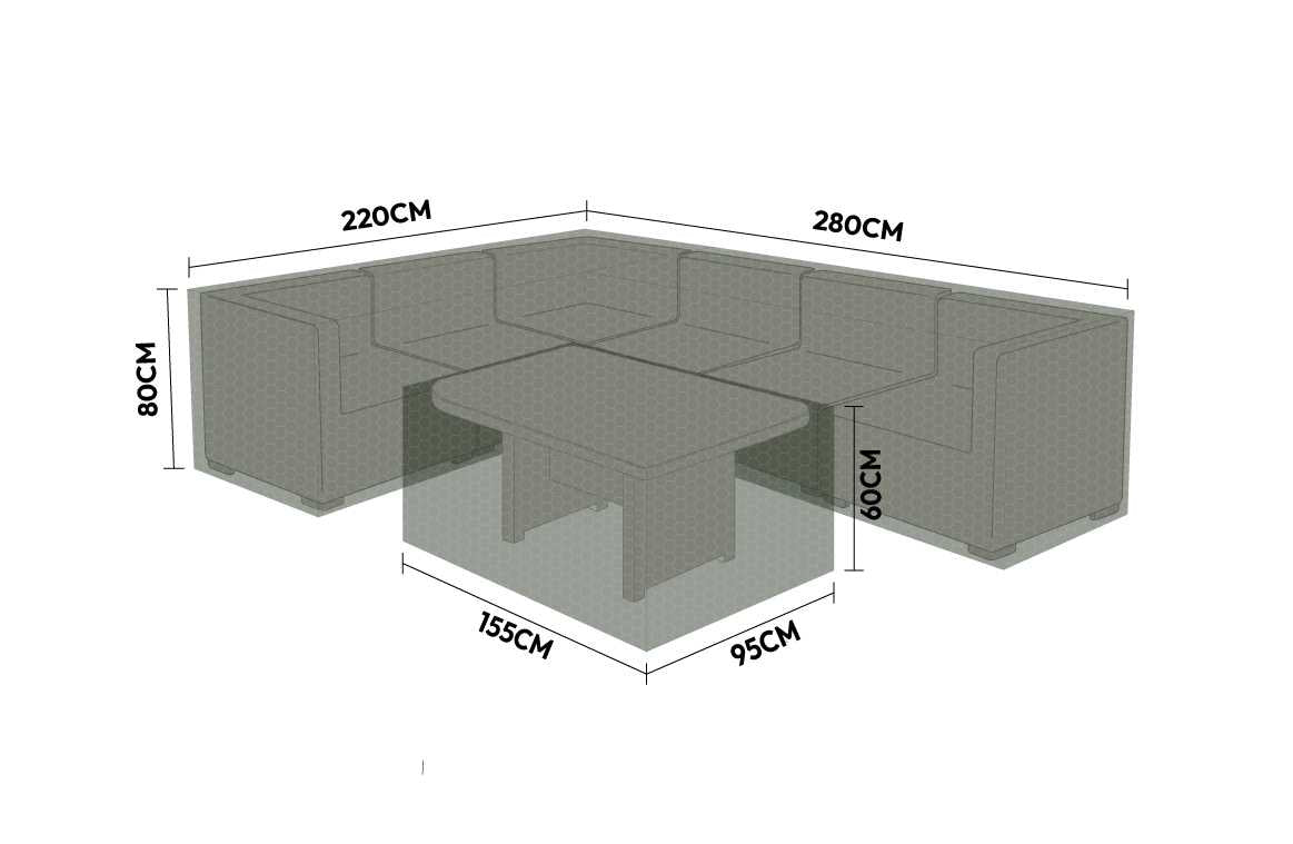 Protex - Cover Pack for Large Left Corner Sofa Dining Set