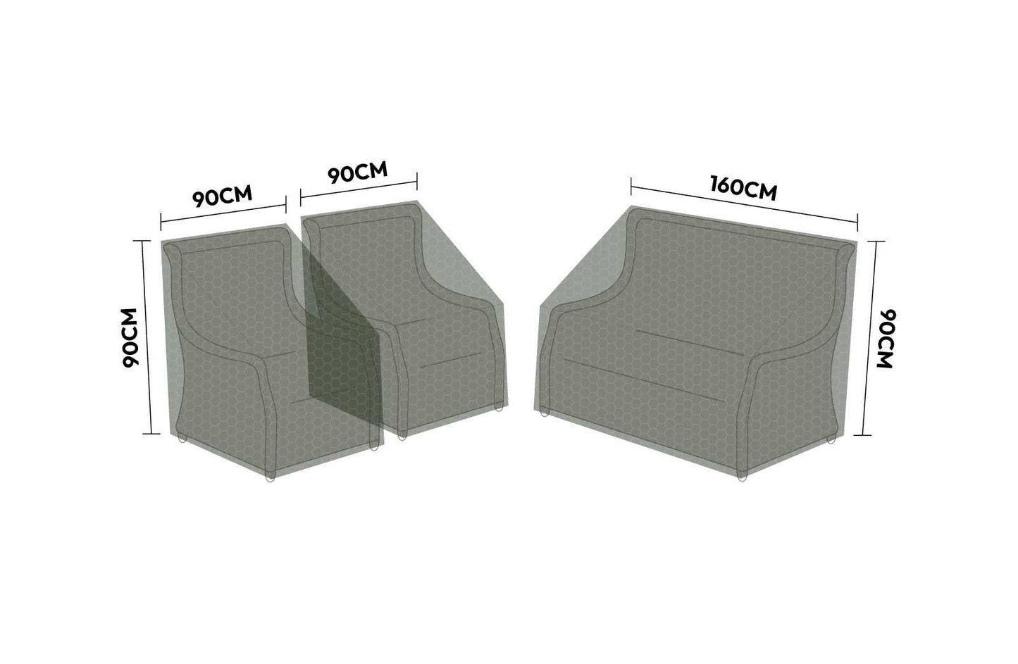 Protex - Cover Pack for 2 Seater Sofa Lounging Set