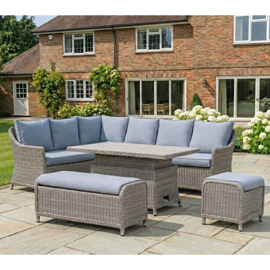 Nova - Ivy Left Hand Corner Sofa Lounge Dining Set with Rectangular Rise & Fall Table