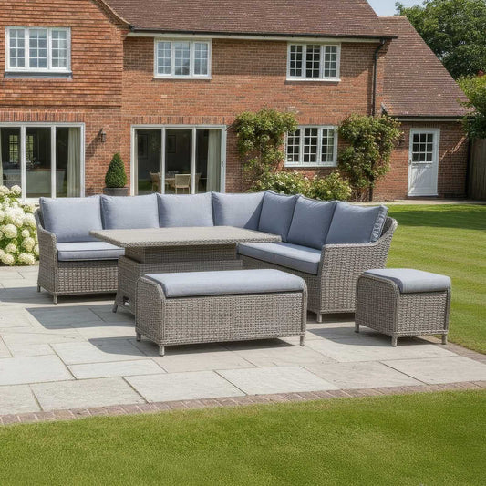 Nova - Ivy Right Hand Corner Sofa Lounge Dining Set with Rectangular Rise & Fall Table