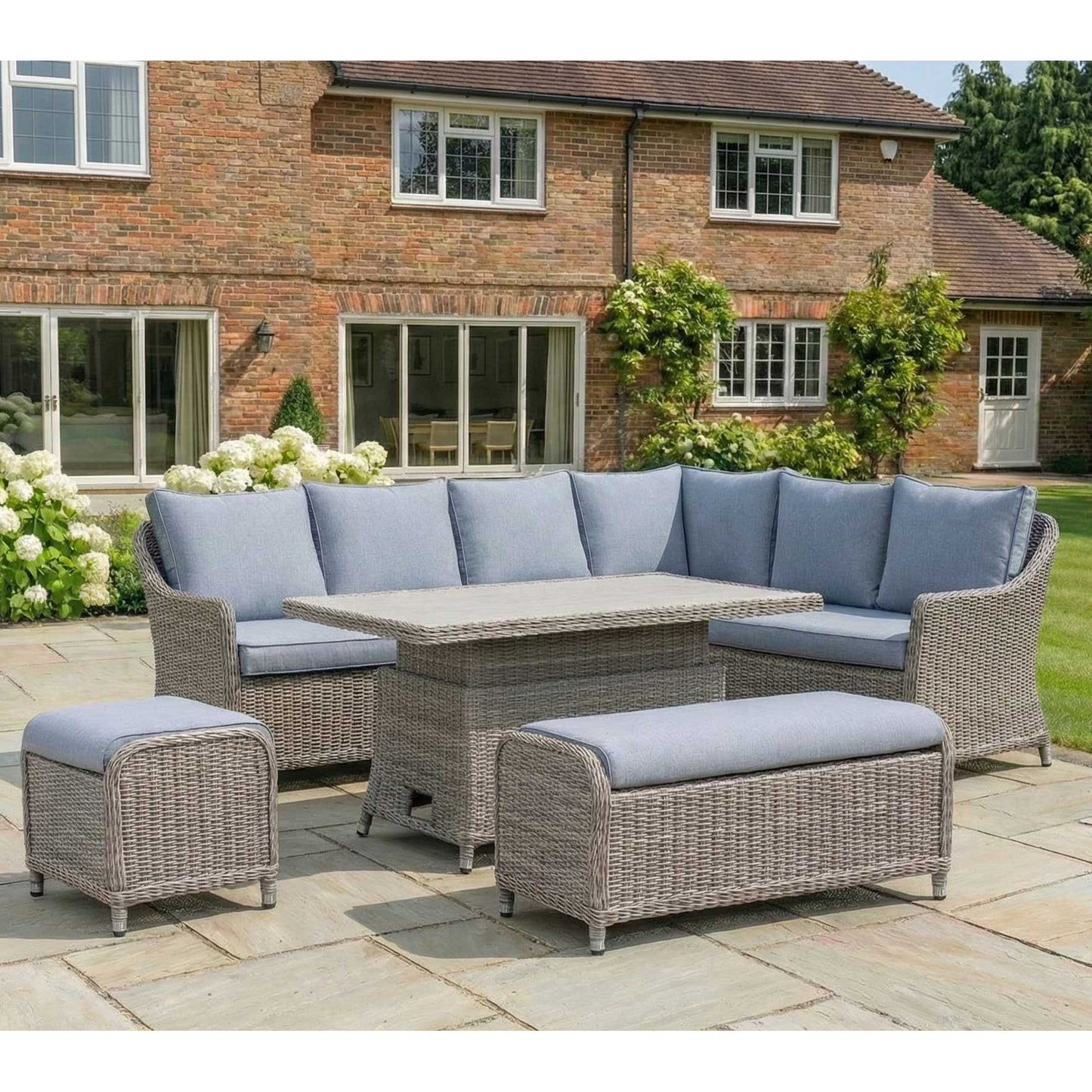 Nova - Ivy Right Hand Corner Sofa Lounge Dining Set with Rectangular Rise & Fall Table