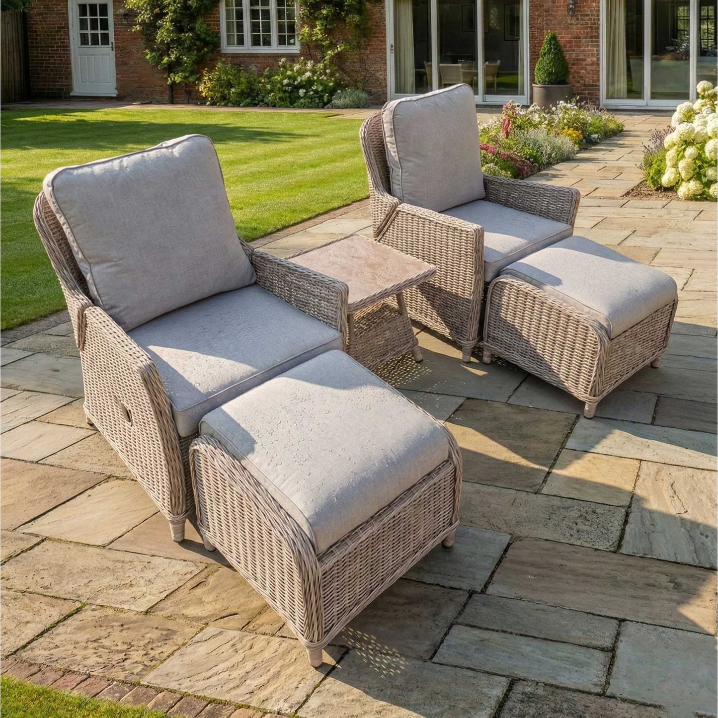 Nova - Ivy 5pc Reclining Lounging Set with Square Side Table