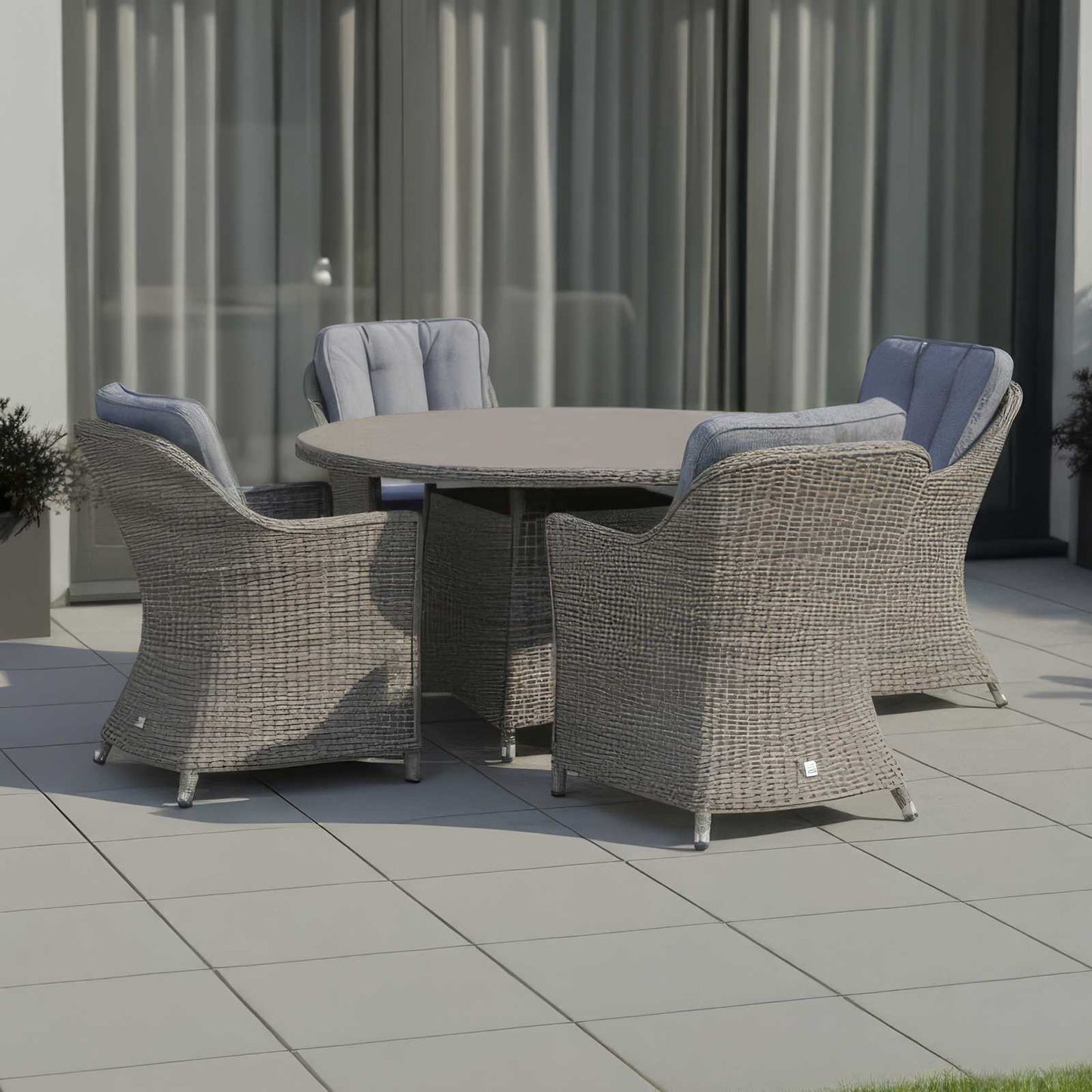 Nova - Ivy 4 Seat Dining Set - 1.2m Round Table (Ceramic Glass)