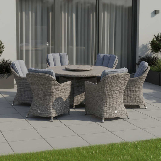 Nova - Ivy 6 Seat Dining Set - 1.4m Round Table (Ceramic Glass)